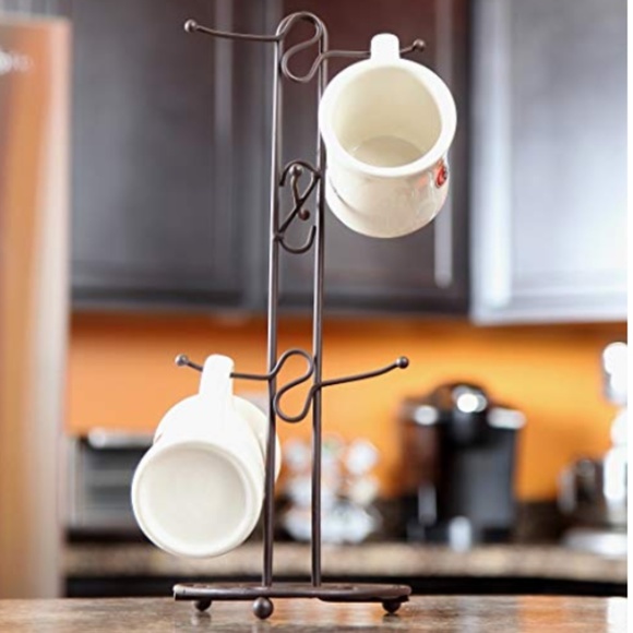 NWT 6 Cup Bronze Coffee Mug Tree - Picture 2 of 3